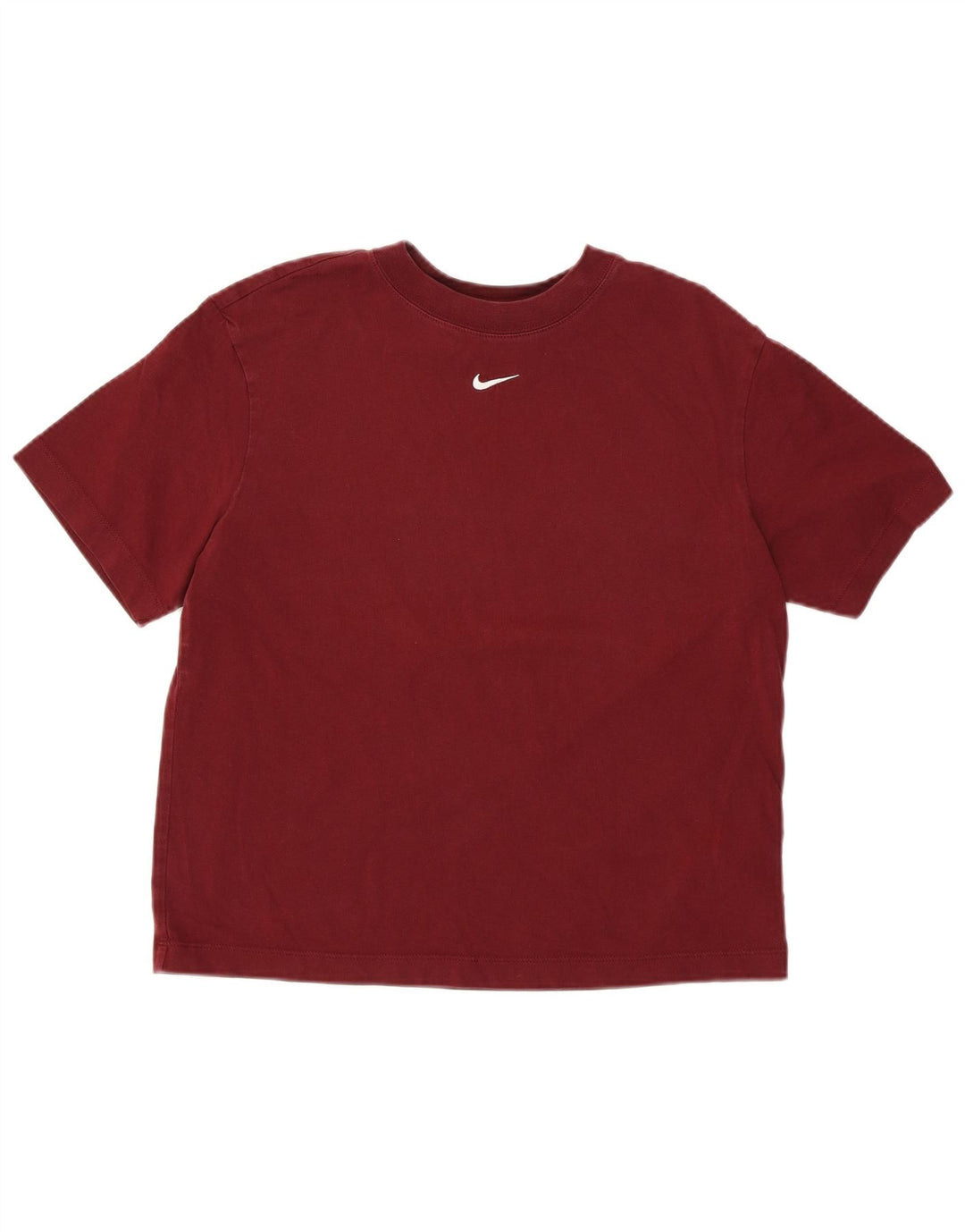 NIKE T-shirt pour femme UK 6 XS en coton bordeaux