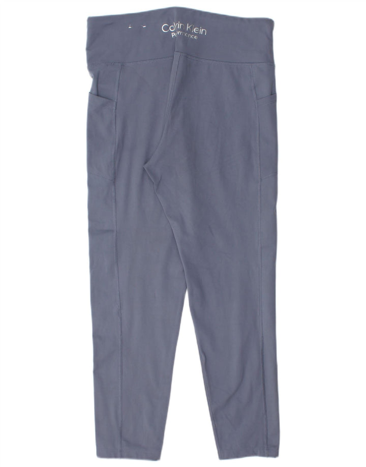 Calvin Klein Leggings Femme UK 18 XL Bleu Polyester