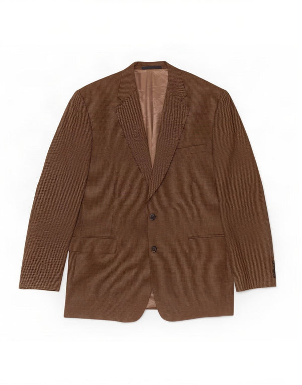 Burberry Veste blazer à 2 boutons pour homme UK 44 en laine pied-de-poule marron