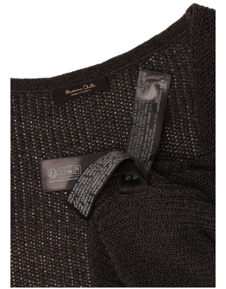 Massimo Dutti Pull cardigan sans manches pour femme UK 14 Gris moyen