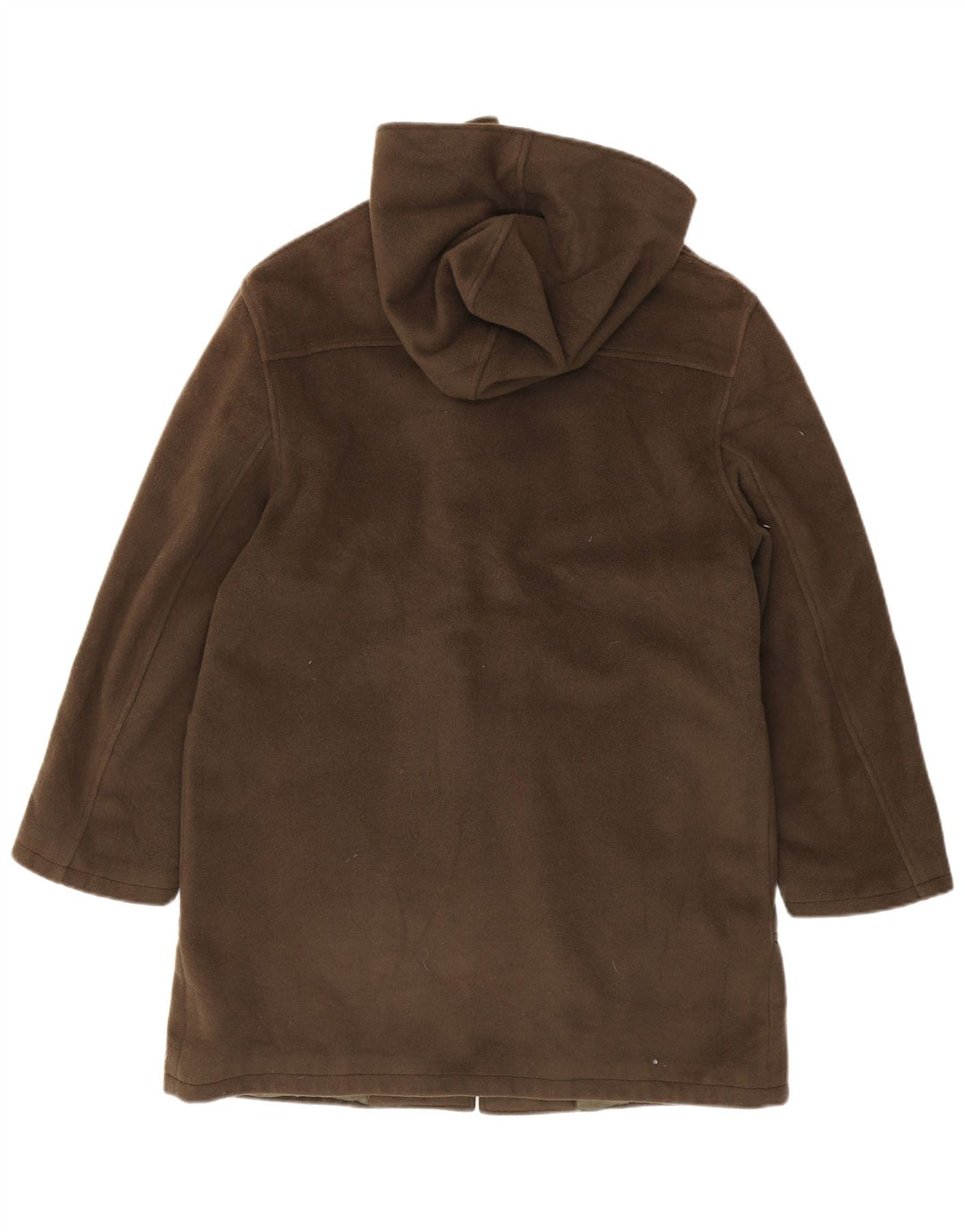 vintage Femme À Capuchon Duffle Coat IT 46 Grande Laine Vierge Kaki