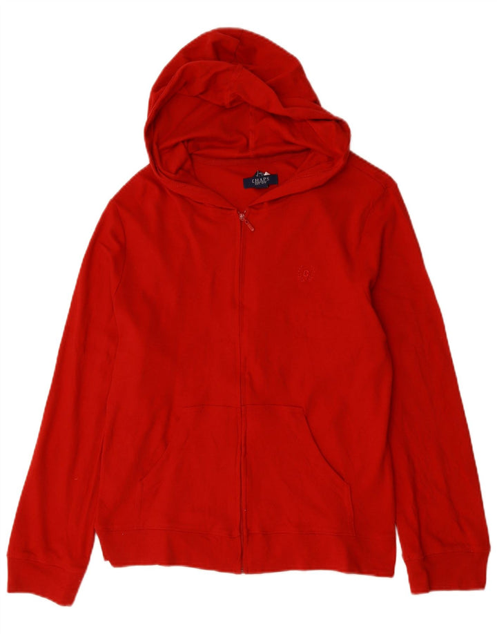 Chaps Pull à capuche zippé pour femme UK 14 Coton rouge moyen