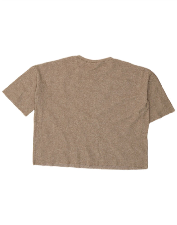 Zara Womens Trafaluc Blouse Oversize Top UK 14 Beige Moyen Tacheté