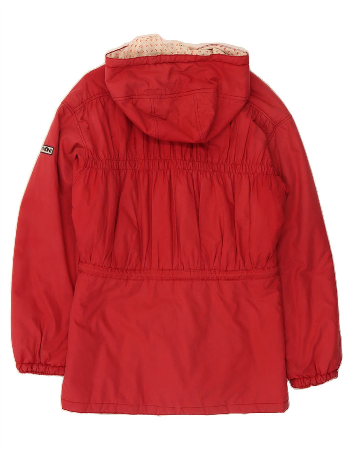VINTAGE Womens Hooded Windbreaker Coat IT 44 Medium Red Vintage Vintage and Second-Hand Vintage from Messina Hembry 