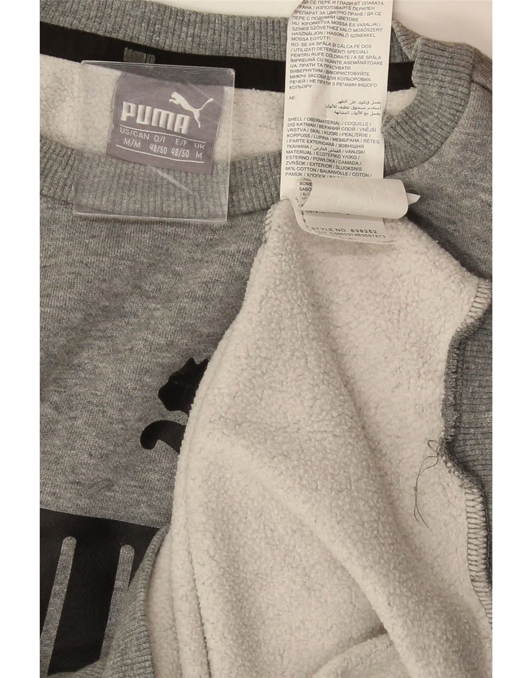 PUMA Sweat-Shirt Graphique Homme Gris Moyen Moucheté Coton