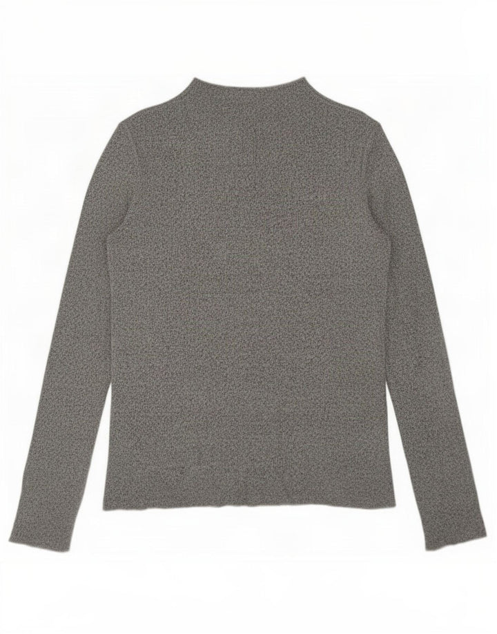 Zara Femme Top Manches Longues UK 44 Gris Moyen Viscose Moucheté