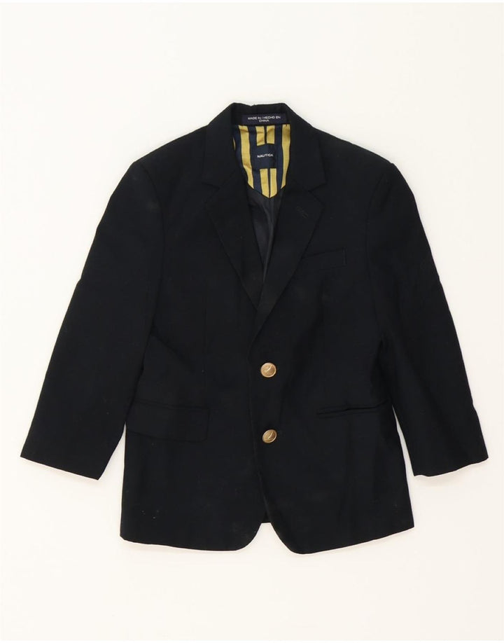 NAUTICA Boys 2 Button Blazer Jacket 4-5 Years Navy Blue Polyester Vintage Nautica and Second-Hand Nautica from Messina Hembry 