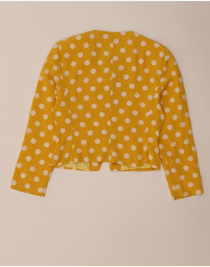 Lorena'O Veste blazer courte à 5 boutons pour femme UK 14 à pois jaune moyen