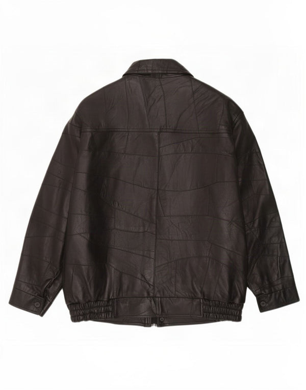 veste en cuir homme vintage UK 40 Grand Noir