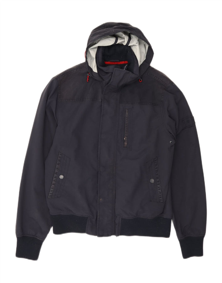 Fat Face Veste bomber à capuche pour homme UK 36 Petit Bleu Marine Polyester