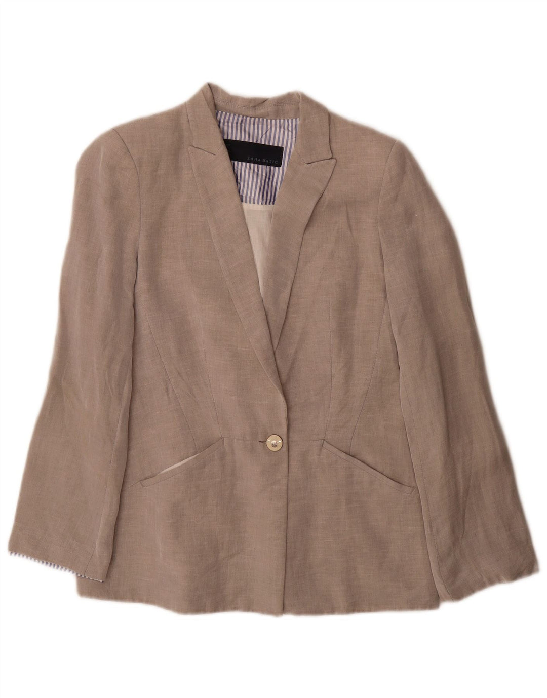 Zara Veste Blazer 1 Bouton Femme UK 12 Gris Moyen
