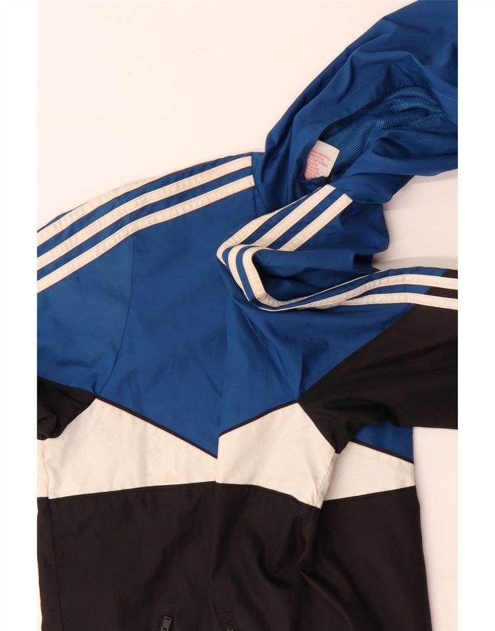 Adidas Veste de Pluie à Capuche Garçon 13-14 Ans Bleu Colorblock Polyester