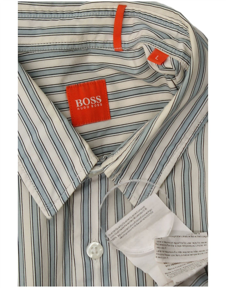 Hugo Boss Chemise Garçon 15-16 ans Grand Bleu Rayé Coton