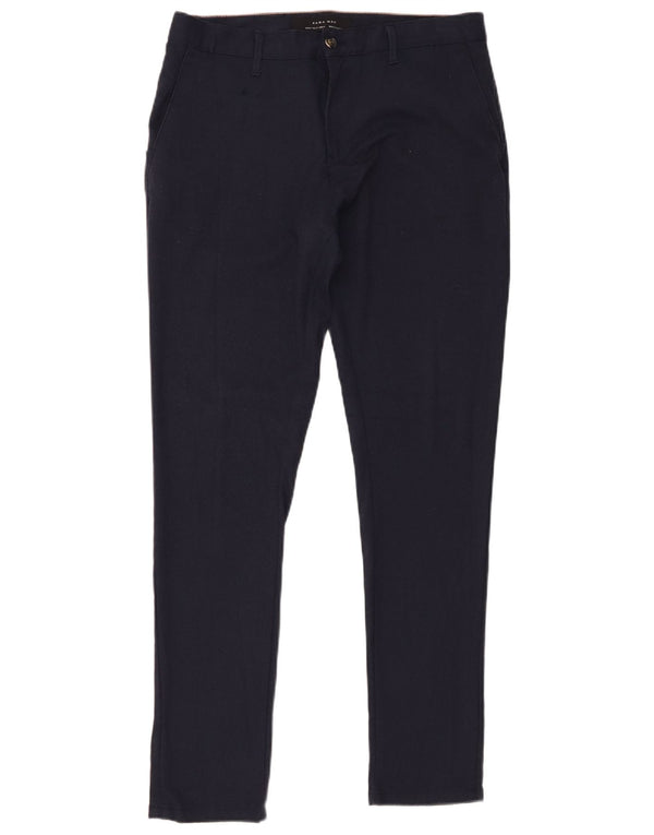 Zara Pantalon Chino Slim Homme EU 40 Medium W31 L30 Bleu Marine Polyester