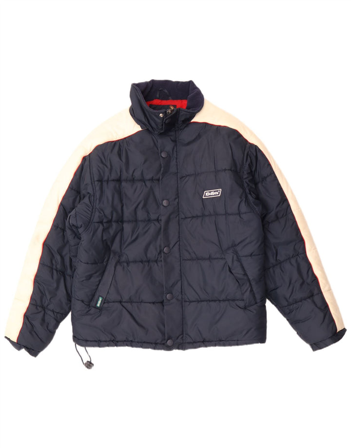 Kickers Veste matelassée pour hommes UK 38 Medium Navy Blue Colourblock Nylon