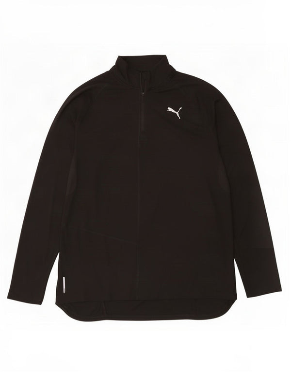 Puma Haut de survêtement à col zippé pour homme, grand, noir