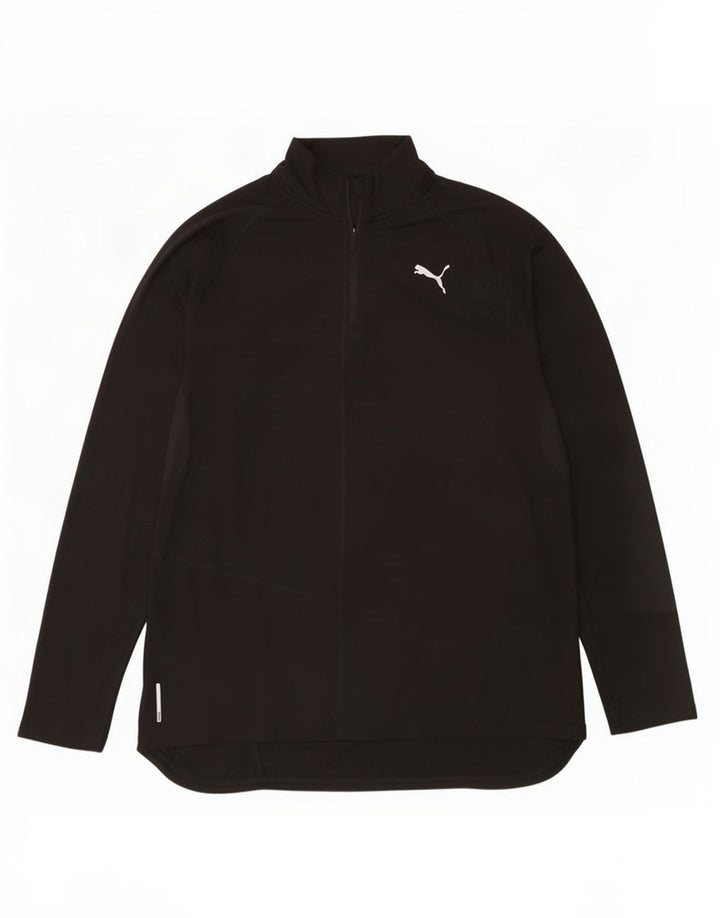 Puma Haut de survêtement à col zippé pour homme, grand, noir