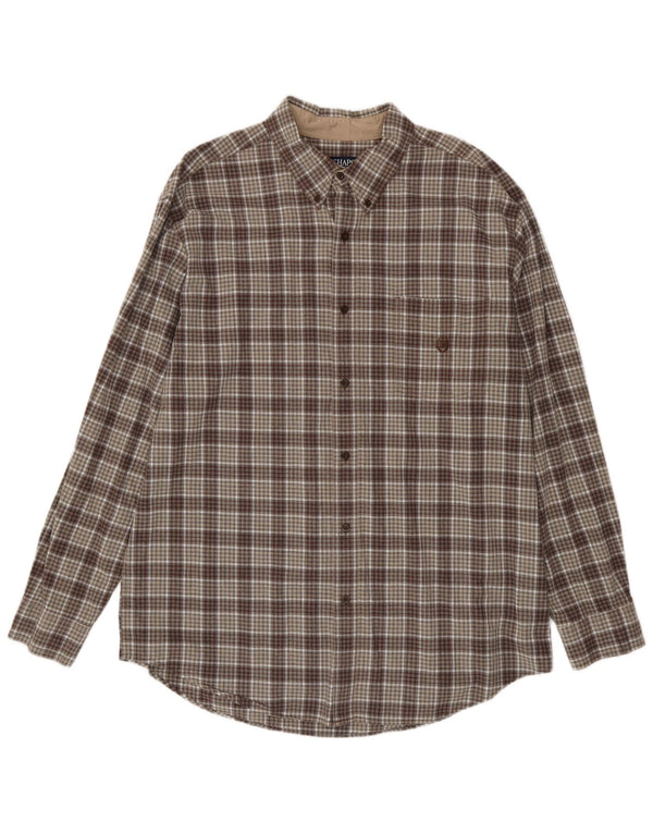 Chaps Chemise Homme XL Marron Carreaux Coton
