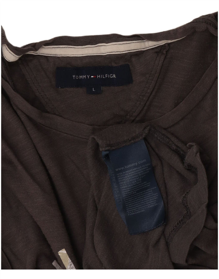 Tommy Hilfiger T-shirt graphique pour hommes, grand, gris, coton
