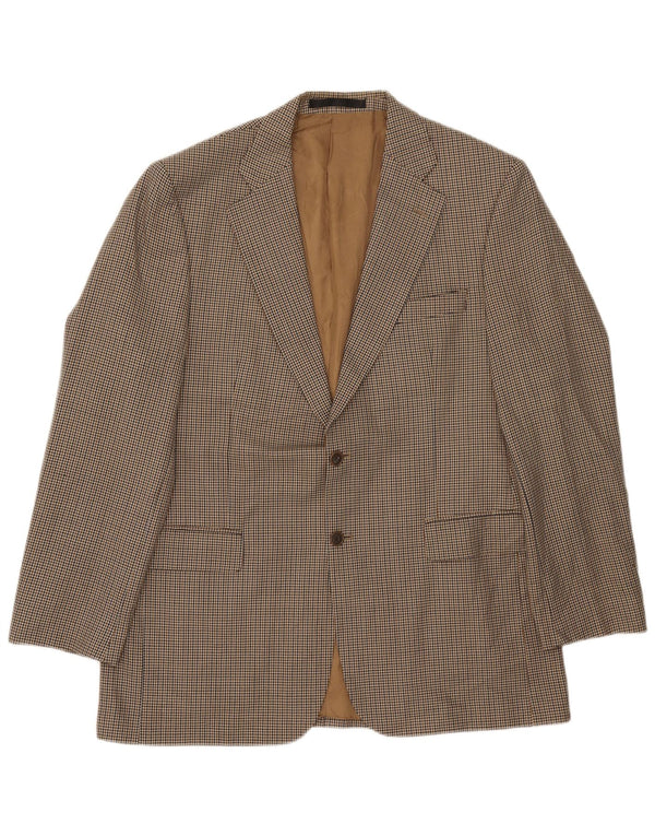 Marks & Spencer Veste blazer longue pour homme UK 42 Grand pied-de-poule beige
