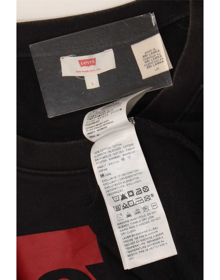 Levi's Sweat-shirt graphique pour femme UK 16 Large Noir Coton