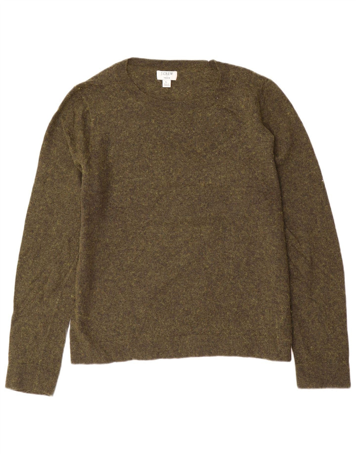 J. CREW Pull Teddie à col bateau pour femme UK 16 Large Vert Moucheté