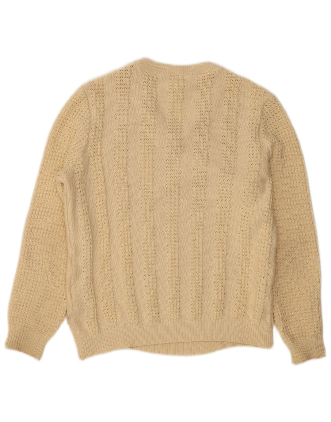 Mona Pull col en V pour femme UK 12 Coton beige moyen