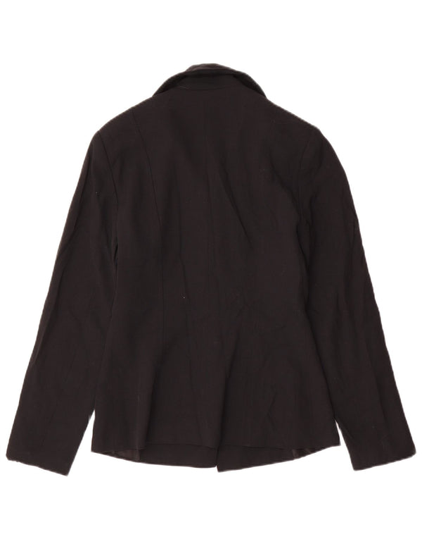 vintage Femmes 4 Bouton Blazer Veste UK 10 Petit Noir