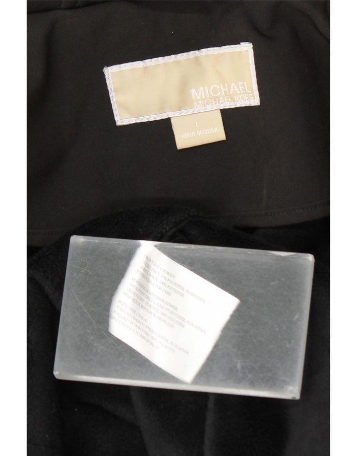 Michael Kors Veste Parka à capuche pour femme UK 16 Large Noir Polyester