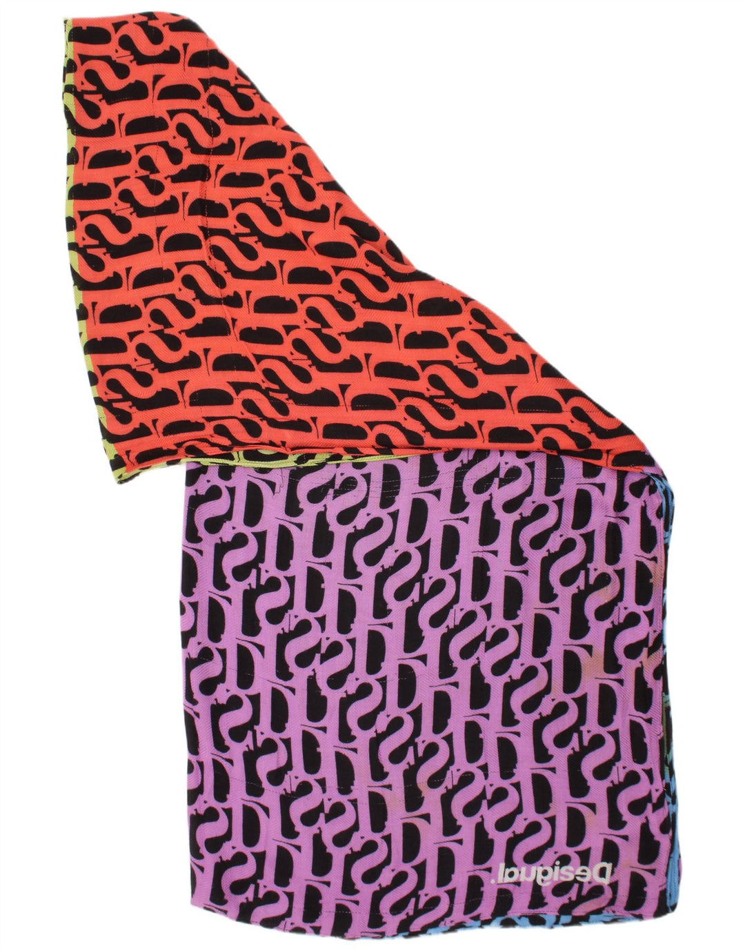 DESIGUAL Womens Rectangle Scarf One Size Multicoloured Geometric Colourful