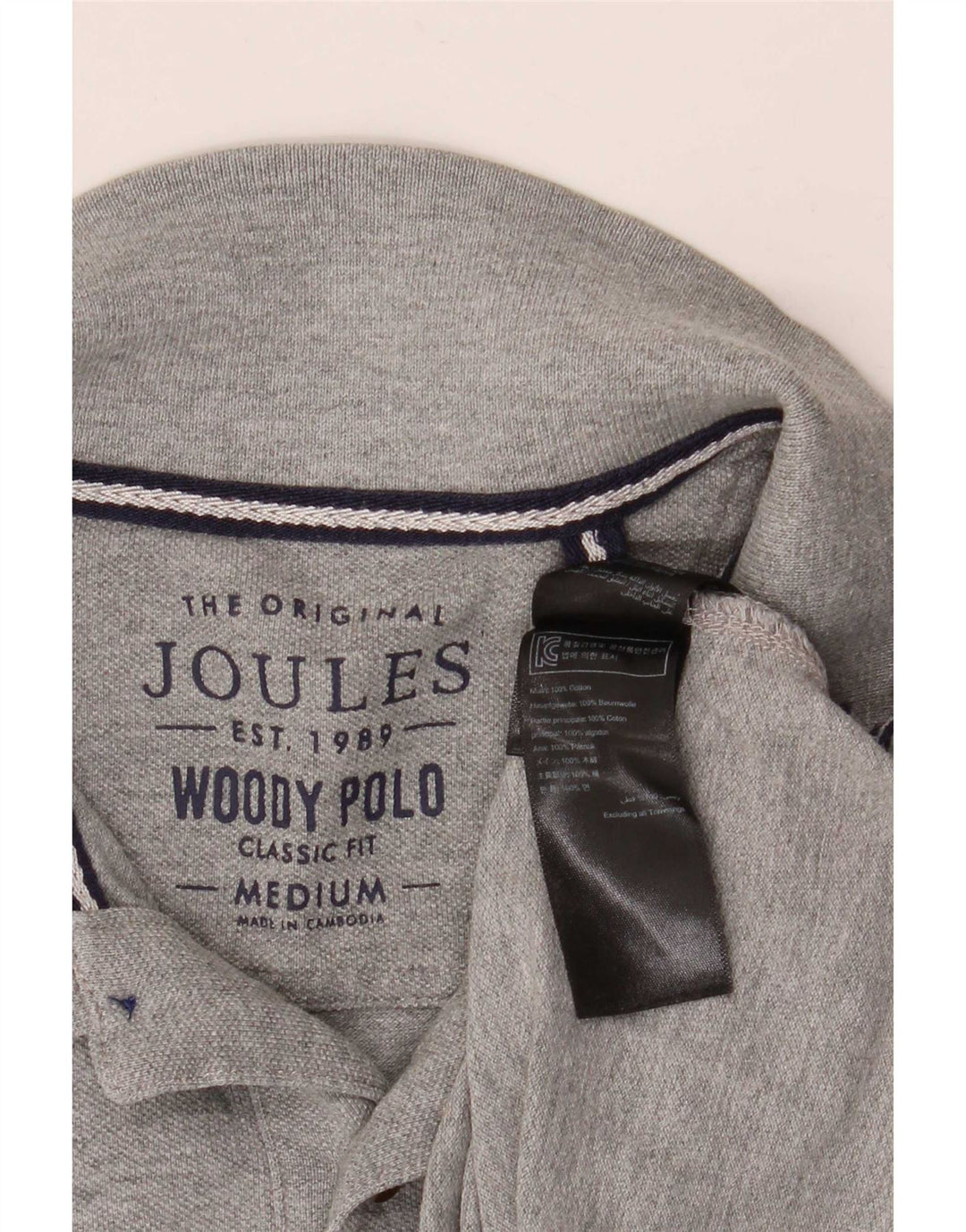Joules Polo Coupe Classique Homme Gris Moyen Coton