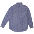 Dack's Chemise homme en coton à fines rayures bleues