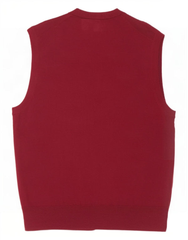 Brooks Brothers Cardigan sans manches pour homme en laine bordeaux