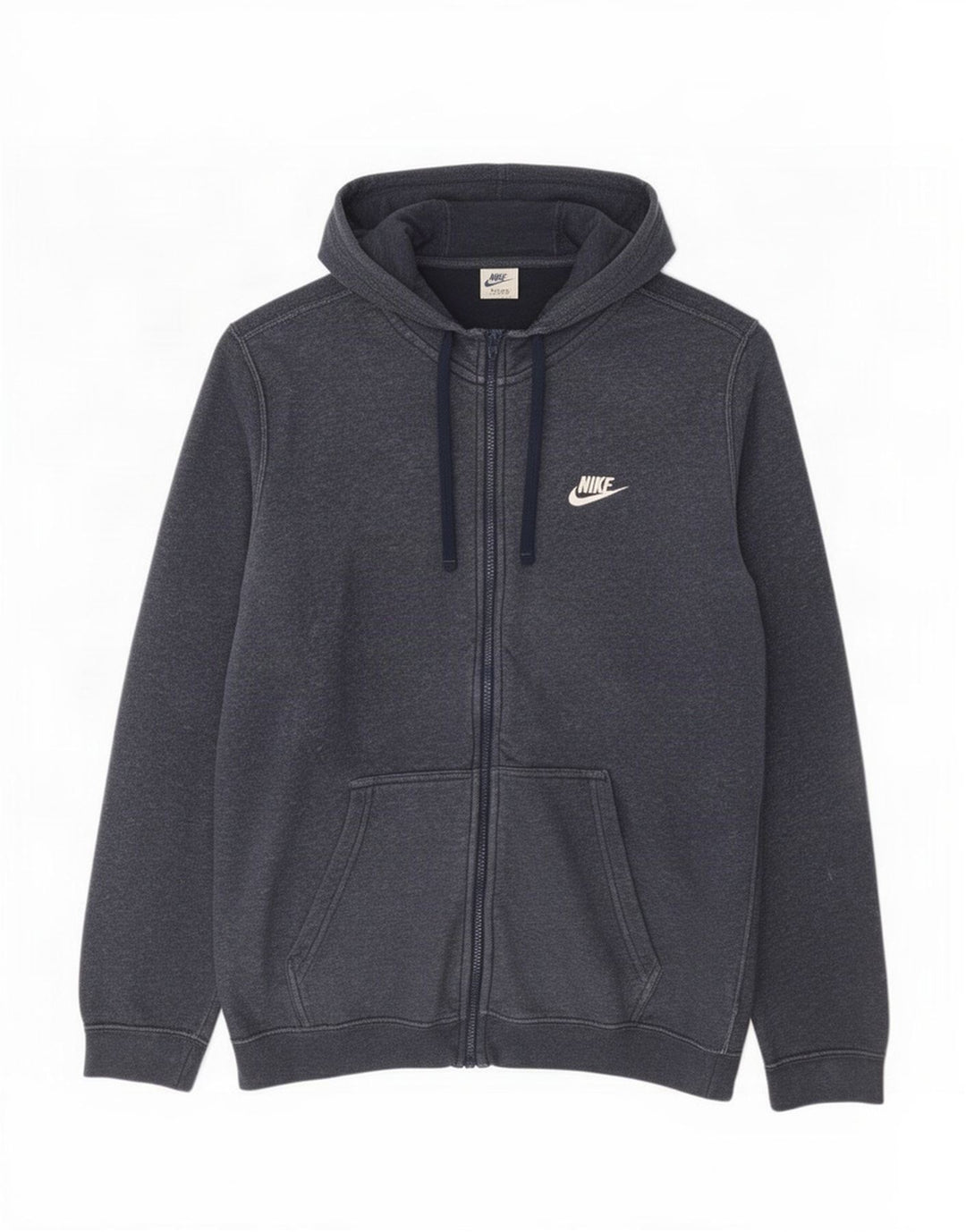 Nike Pull à capuche zippé en coton bleu marine moyen pour homme