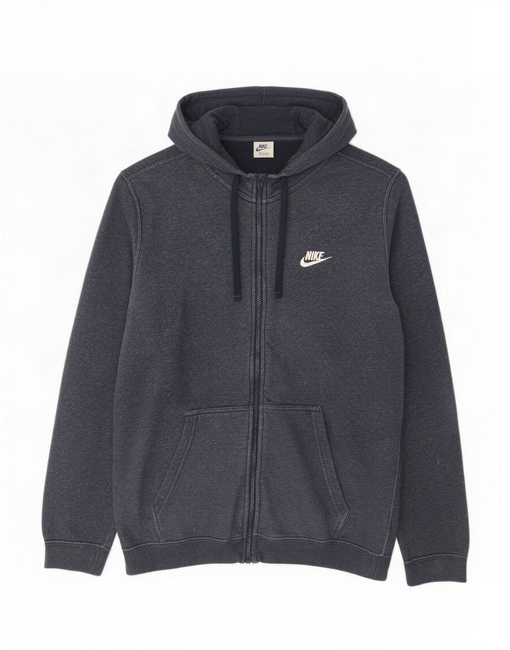 Nike Pull à capuche zippé en coton bleu marine moyen pour homme