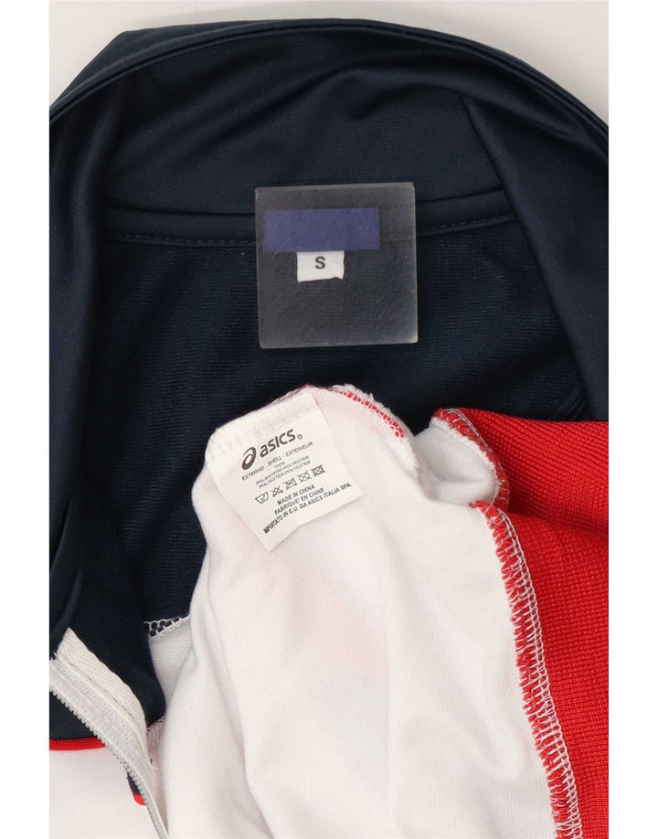 Asics Veste de survêtement pour homme Small Blanc Colorblock Polyester