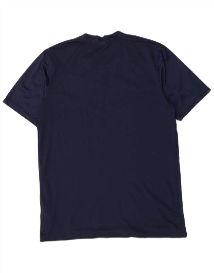 Nike Hommes Dri Fit T-Shirt Haut Bleu Marine Colorblock Polyester
