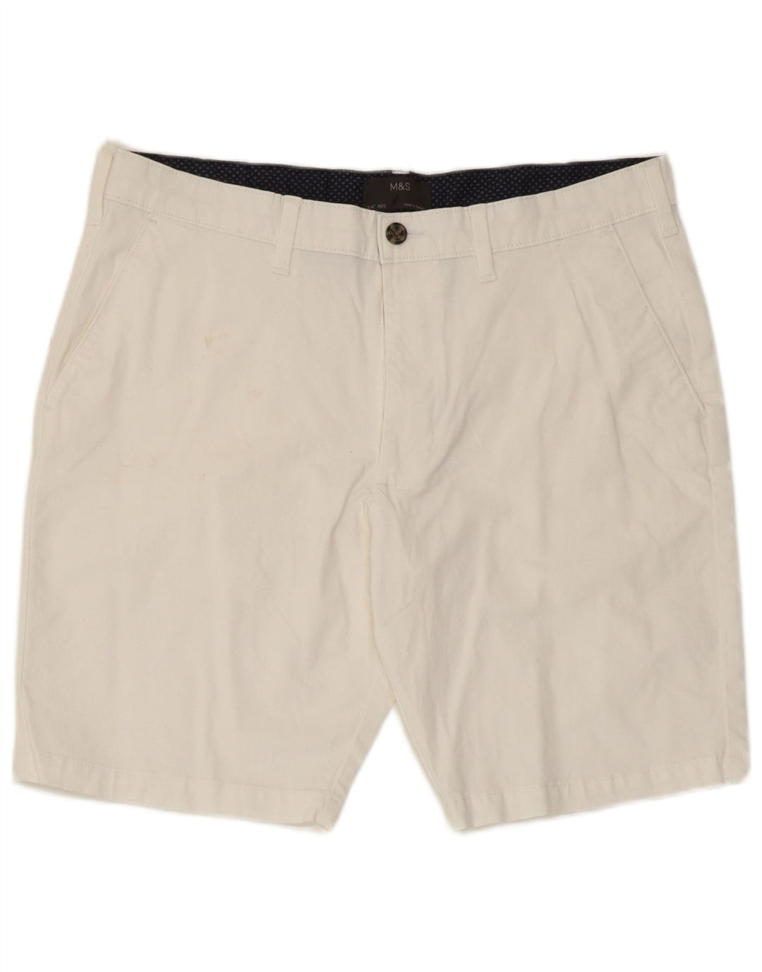 Marks & Spencer Short Chino Homme W34 Grand Coton Blanc