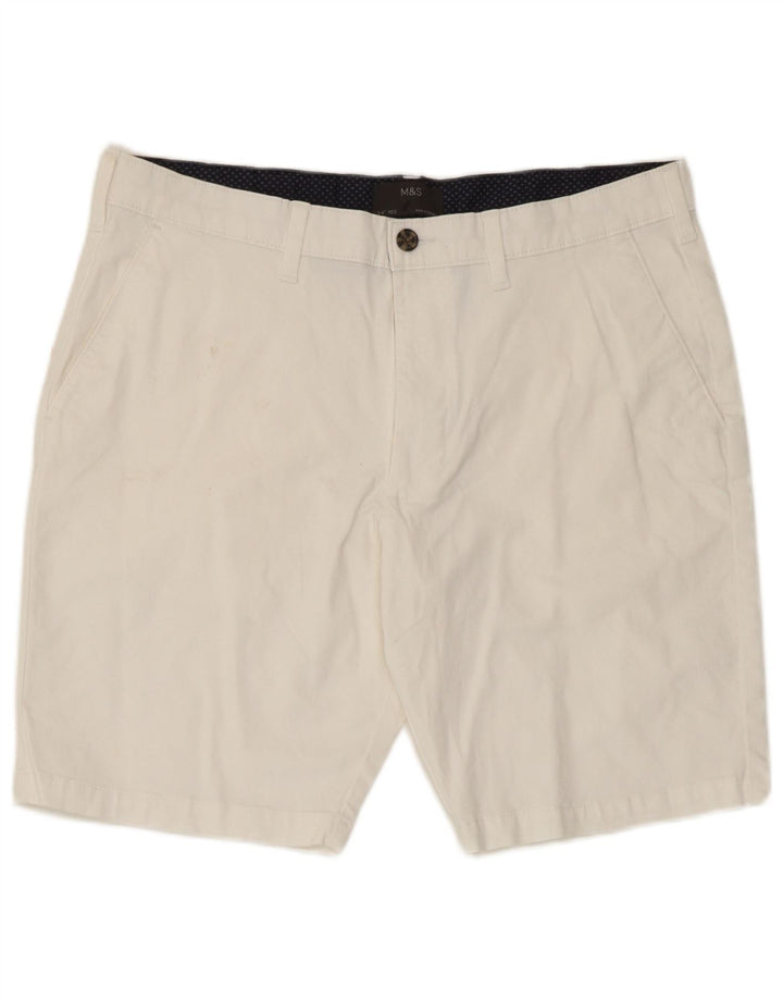 Marks & Spencer Short Chino Homme W34 Grand Coton Blanc