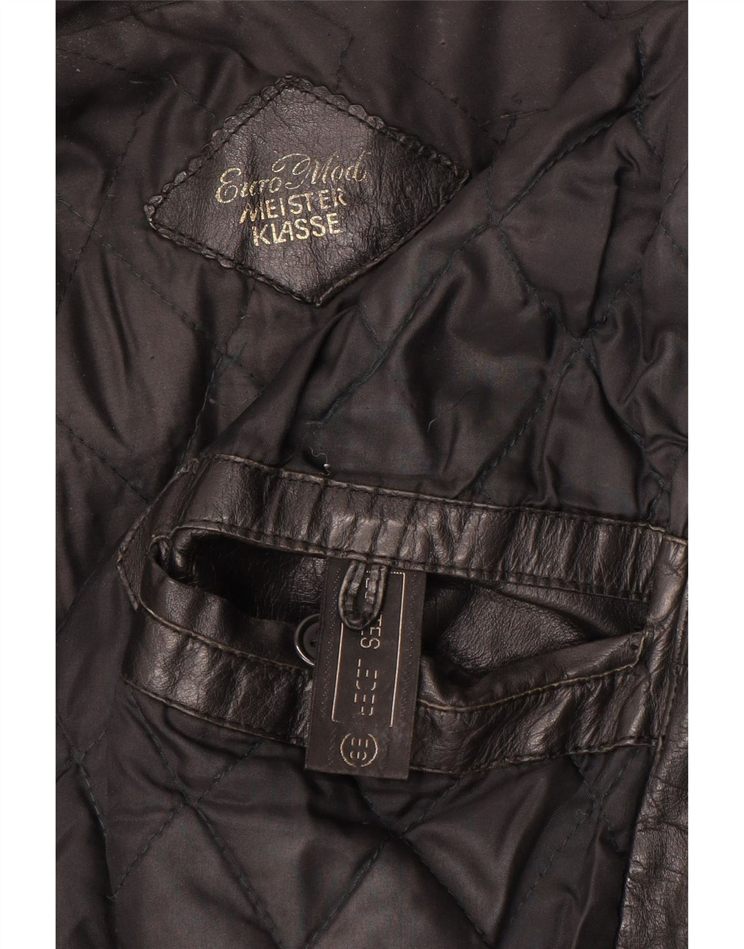 veste en cuir homme vintage UK 40 Grand cuir noir