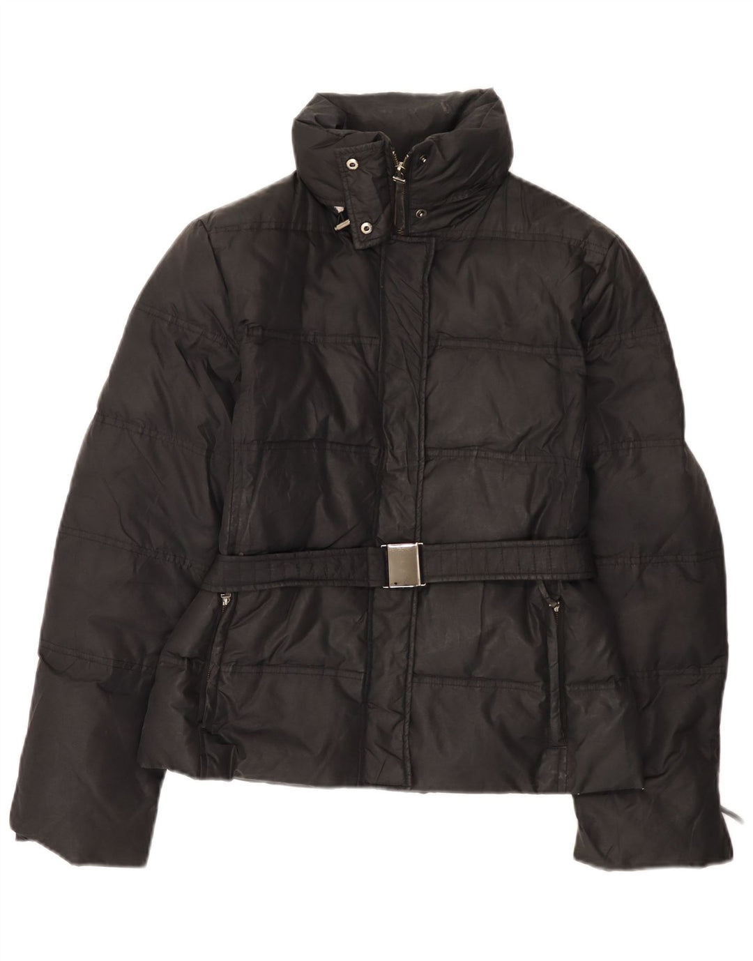 Zara Veste matelassée pour femme UK 14 Large Noir