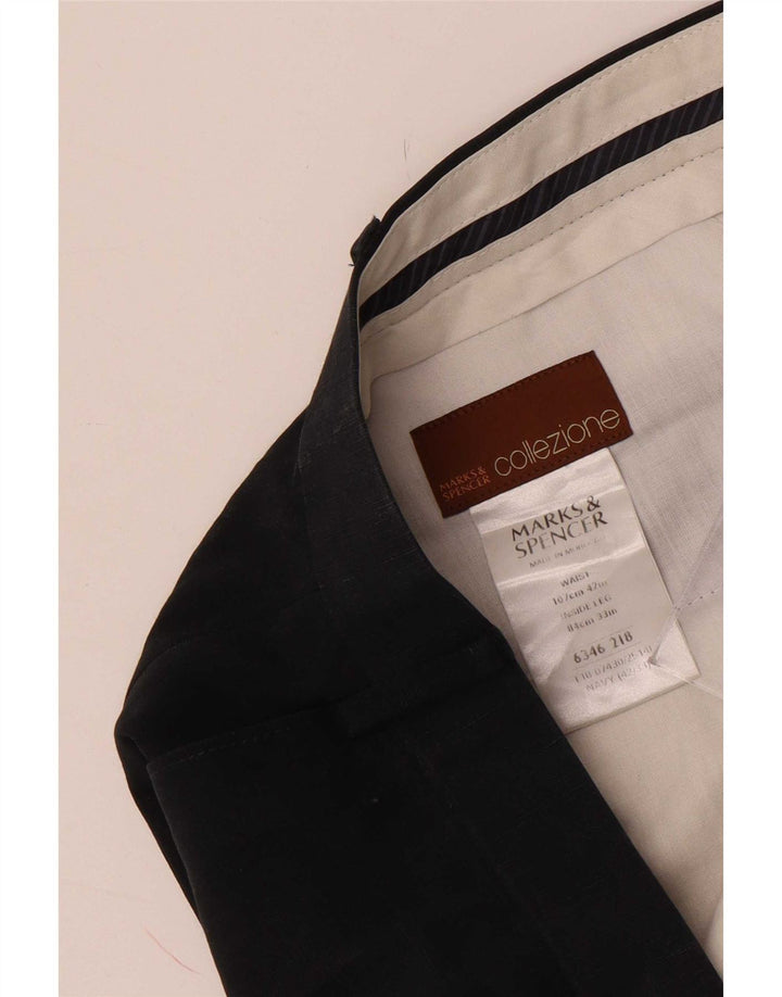 Marks & Spencer Pantalon de costume pour homme W42 L33 Bleu marine Lyocell