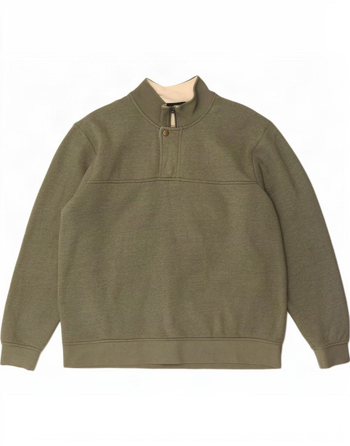 Orvis Sweat-shirt col zippé pour homme XL Kaki Coton