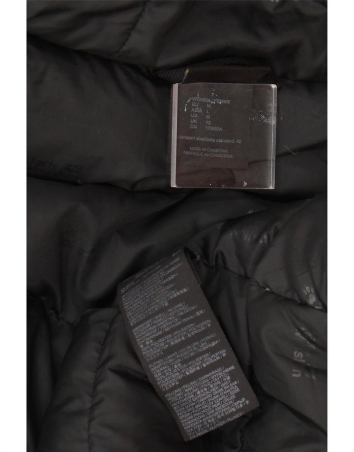 Jack Wolfskin Veste matelassée à capuche pour femme UK 12 Medium Black Colourblock