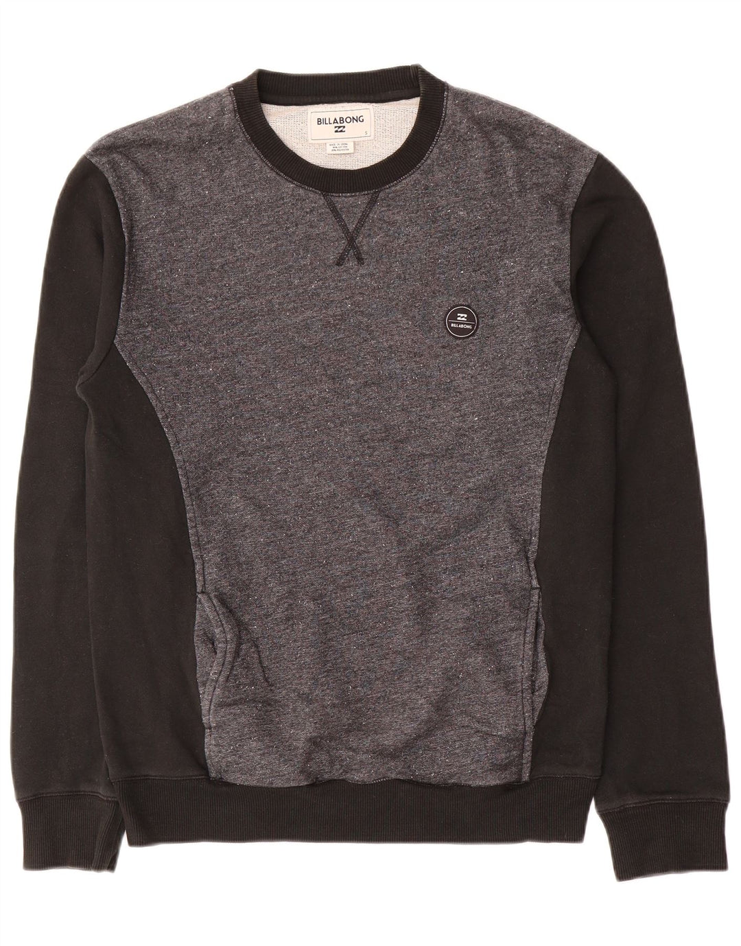 Billabong Mens Sweatshirt Jumper Small Gris Colorblock Coton