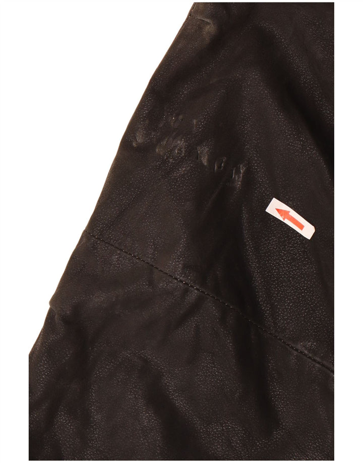 Veste en cuir homme vintage UK 44 2XL Cuir noir