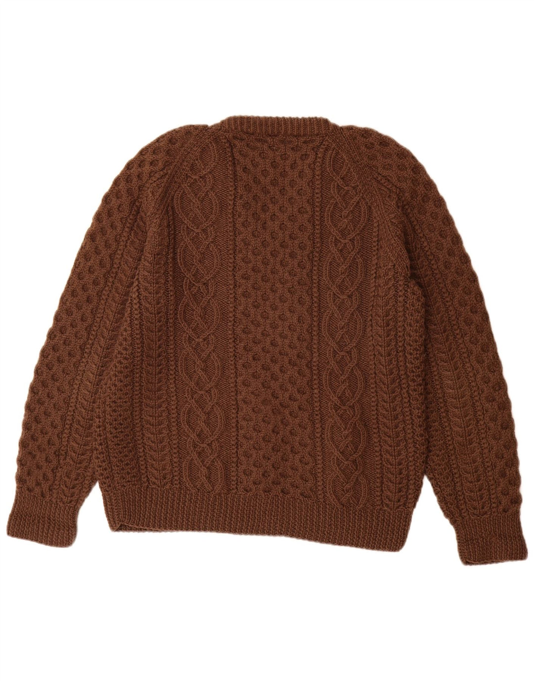 VINTAGE Pull col V femme UK 14 Large Marron