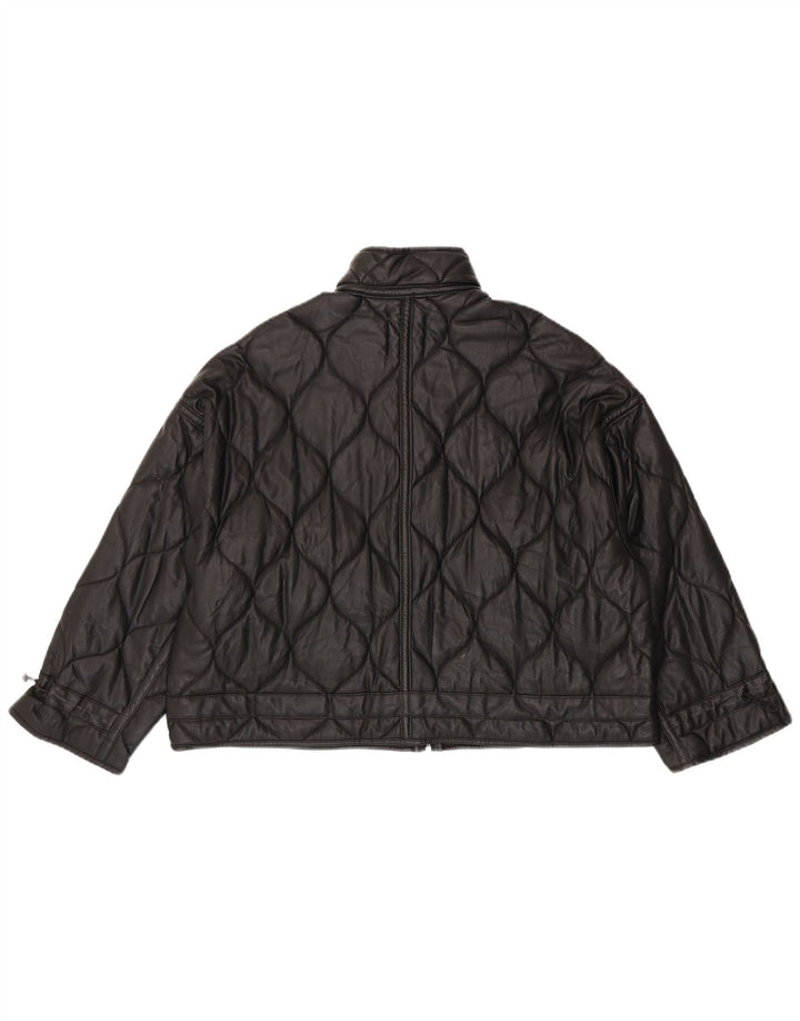 Zara Veste matelassée surdimensionnée pour femme UK 10 Petit Noir Polyester