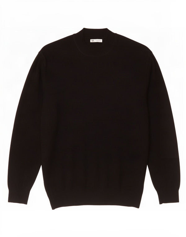 Zara Pull col roulé pour homme Noir Taille L