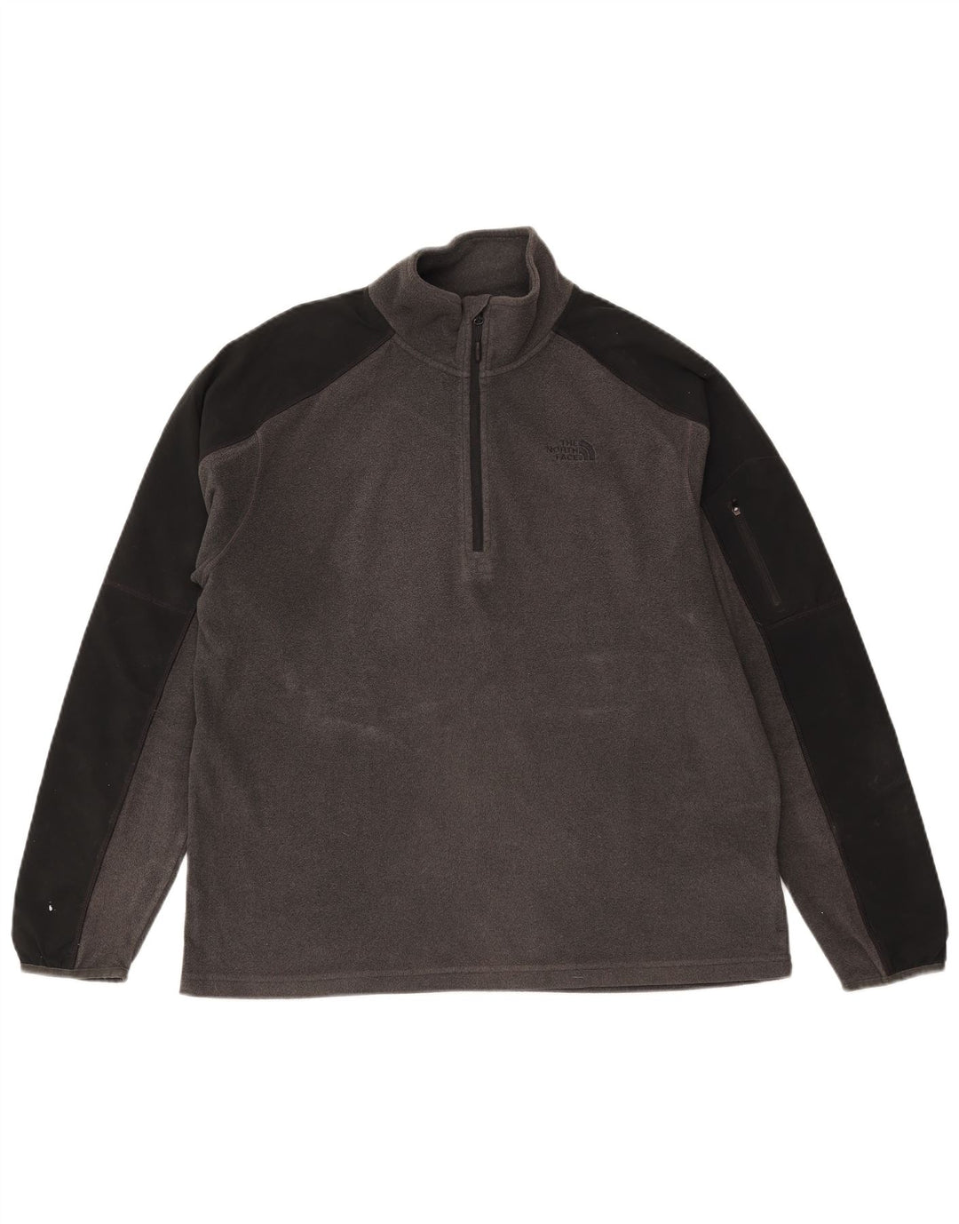 The North Face Pull polaire à col zippé pour homme Large Gris Colorblock Polyester